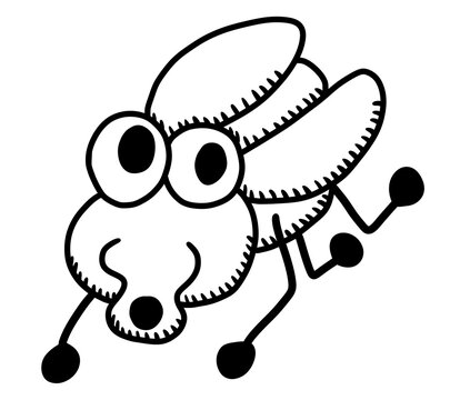 recommend clip art: Stylized Adorable Funny Fly Doodle