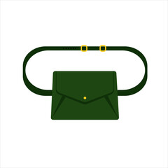 Vector isolated image of green fanny pack