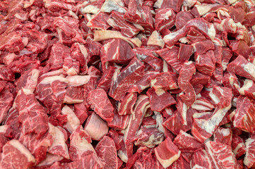 Fresh beef. Meat cut into large pieces