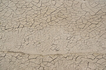 Dry soil background. Cracked ground. Desert soil. No rain. Global warming. Climate change. Dry landscape.