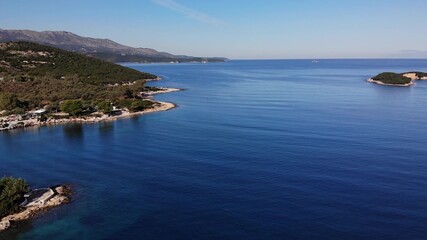 4K Aerial drone fly over the sea