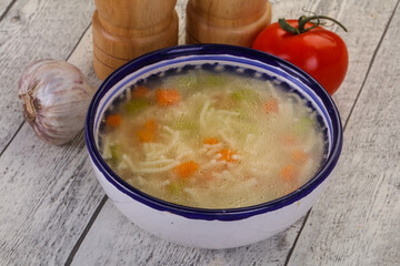 Chicken soup with noodles