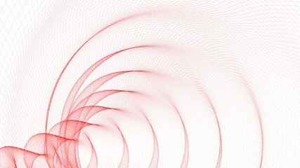 Obraz premium Abstract background with a spral wireframed red trace on white - 3D rendering illustration