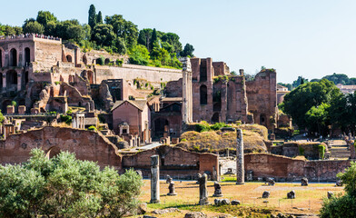 The ancient Roman Forum in Rome, Italy.