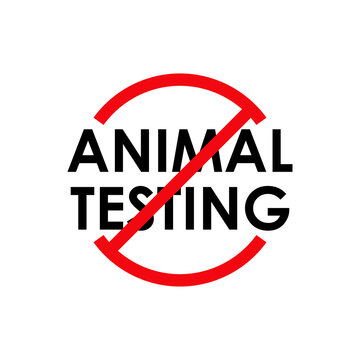 Señal No Animal Testing con lineas en color rojo y negro