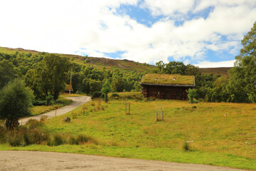 Eco log cabin in the hills of scotland 