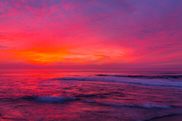 Fototapeta na wymiar Sunset, Pacific Ocean, La Jolla, USA, América
