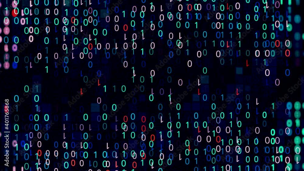 Poster abstract binary circuit board, future technology concept. animation. high speed digital internet and