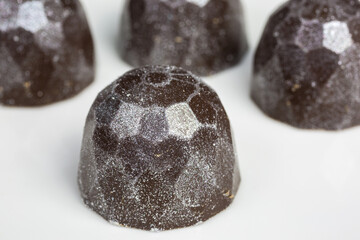 chocolate truffles with silver shimmer