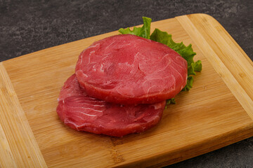 Raw tuna steak for grill