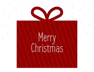 Christmas holiday card with frame and red bow. Vector illustration for your design.