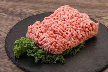 Raw pork minced meat for cooking