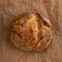 Delicious apulian bread, traditional bread from Italy. Top view