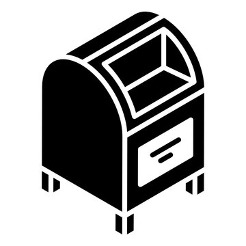 
Glyph isometric icon of letterbox, postal box
