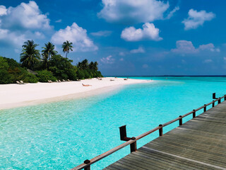 Tropical paradise island in the Maldives 