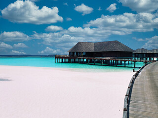Beautiful resort island in the Maldives 