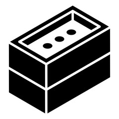 
Construction bricks icon in editable glyph isometric design
