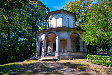 Christian chapel external view, in the Sanctuary of Sacro Monte di Orta (Piedmont, Northern Italy)....