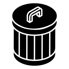 
Waste storage can, glyph isometric icon of dust bin
