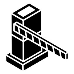 
Entry barrier icon in glyph isometric design
