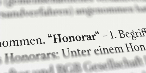 Honorar im Buch