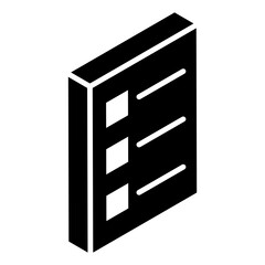 
A bulleted todo list in glyph isometric icon

