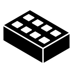 
A construction brick block icon in editable glyph isometric design
