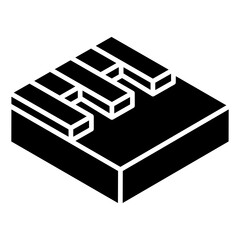 
Wooden floor panelling icon in glyph isometric design
