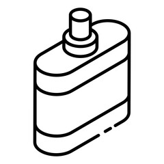 
A wood lacquer bottle icon in glyph isometric design
