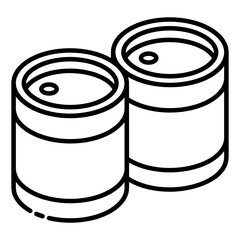 
Oil barrels or kegs, glyph isometric icon
