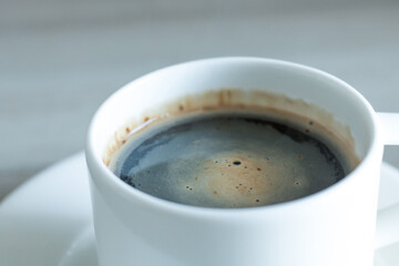 Close-up of cup of coffee.