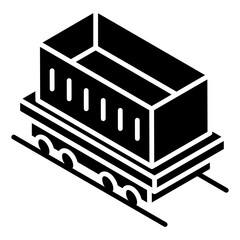 
A logistics truck also known as pickup van icon in glyph isometric style 
