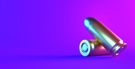 Ammunition on violet