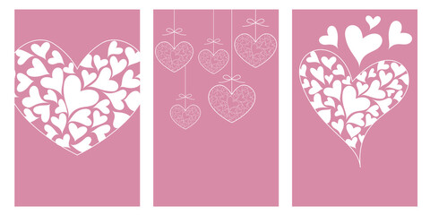 Valentine and Wedding concept. Decorative heart ornaments illustration. Heart illustration for Card, invitation and design. Vector illustration. ハートイラスト、ハートオーナメント、バレンタインカードデザイン、結婚、恋愛イラスト
