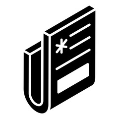 
Patient report glyph isometric customized icon 
