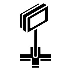 
Stand monitor roll glyph isometric icon 
