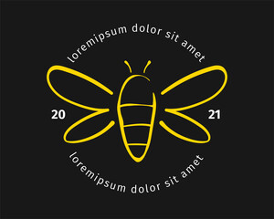Nature Bee Honey Logo Vector