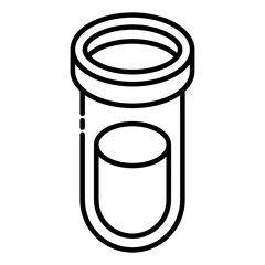 
Laboratory equipment glyph isometric icon of test tube 
