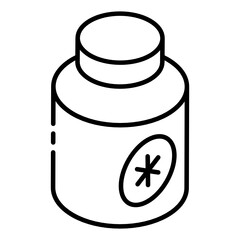 
Medicine bottle in glyph isometric icon 
