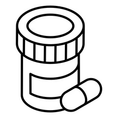 
Pills jar glyph isometric icon showing tablets 
