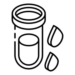 
Laboratory tube glyph isometric icon showing drops 

