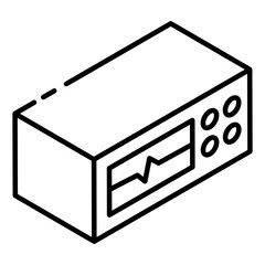 
Heartbeat checker glyph isometric icon 
