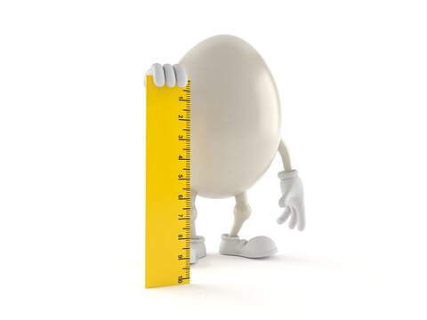 Egg character holding ruler