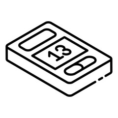 
Diabetes apparatus glucometer glyph isometric icon 
