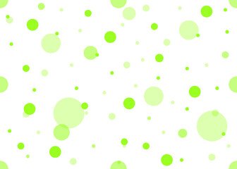 Seamless simple pattern from green circles on a white background for fashion prints, textiles, fabrics, bed linen, tablecloths, wrapping paper. Vector illustration.