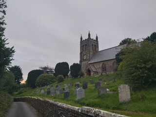 Fototapeta na wymiar Historic church and graveyard in South west england