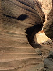 Barranco de Las Vacas (Ravine of the Cows). Colored tufts. Aguimes. Gran Canaria. Canary Islands