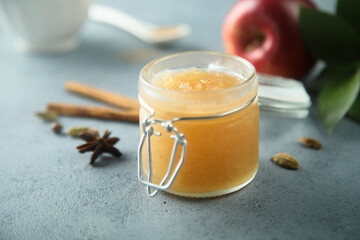 Homemade apple jam or jelly