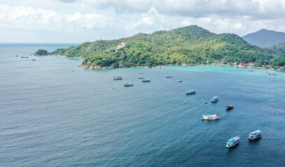 Obraz premium Aerial view of Koh Tao, Samui Province, Thailand, South east Asia