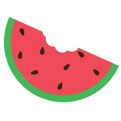 Watermelon With Bite Taken Out